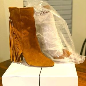 SZ 7 NWB Dolce Vita Suede Fringe Rhoda Bootie (chestnut)